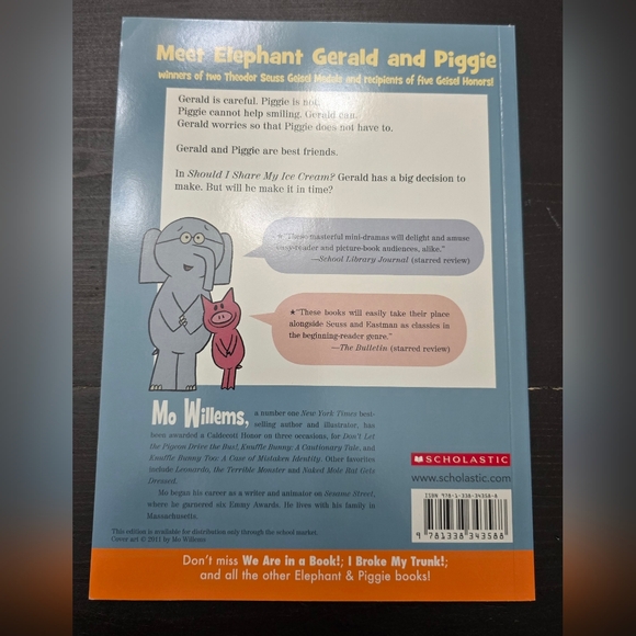 Should I Share My Ice Cream? (An Elephant and Piggie Book) AR Book 1st Grade - Picture 2 of 2